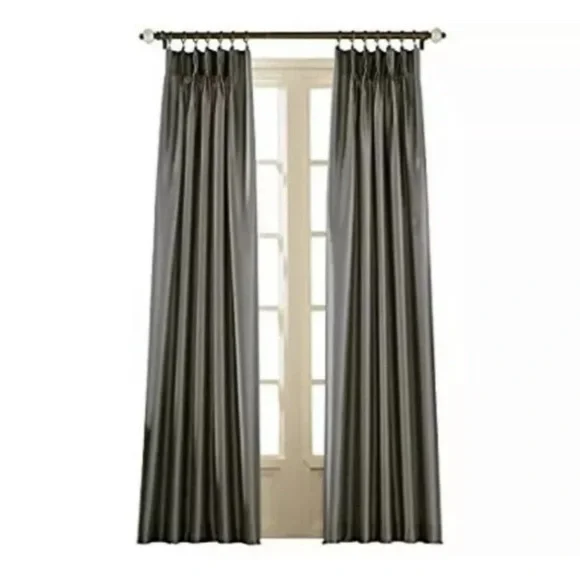🪴SINGLE Curtainworks Marquee Faux Silk Pinch Pleat Curtain Panel, 30 by 120