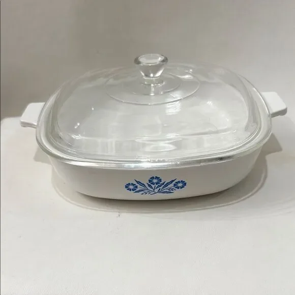 Corningware Blue Cornflower White Cookware Casserole Dish Lid 9 In P-9-b USA