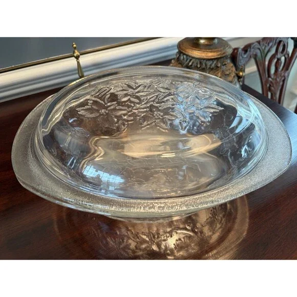 Vintage Princess House Fantasia 3 Quart Oval Covered Casserole With Floral Decal