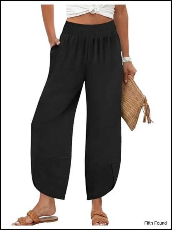 High Waisted Wide Leg Palazzo Pants with Pockets