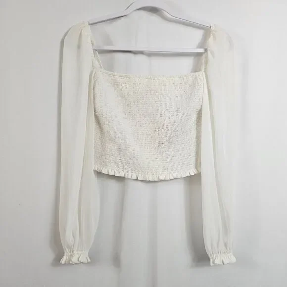 Aritzia Wilfred Tempest Blouse in White - Size M