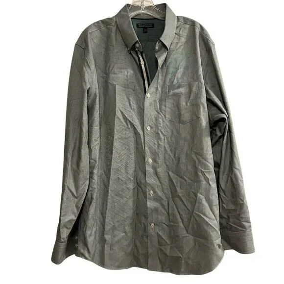 Banana Republic Men's‎ XL Green Slim Fit Non-Iron Dress Shirt Long Sleeve