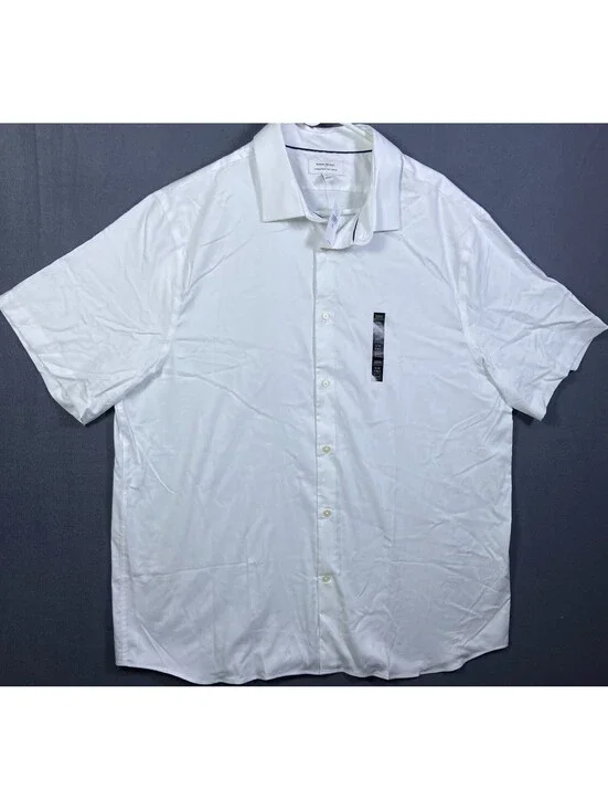 NEW Banana Republic Mens Slim Fit SS Untucked Dress Shirt Sz XXL Tall Retail $70