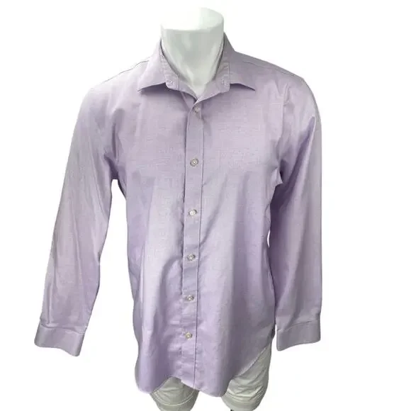 Banana Republic Men's Purple Non Iron Slim Fit Long Sleeve Button Down Shirt L