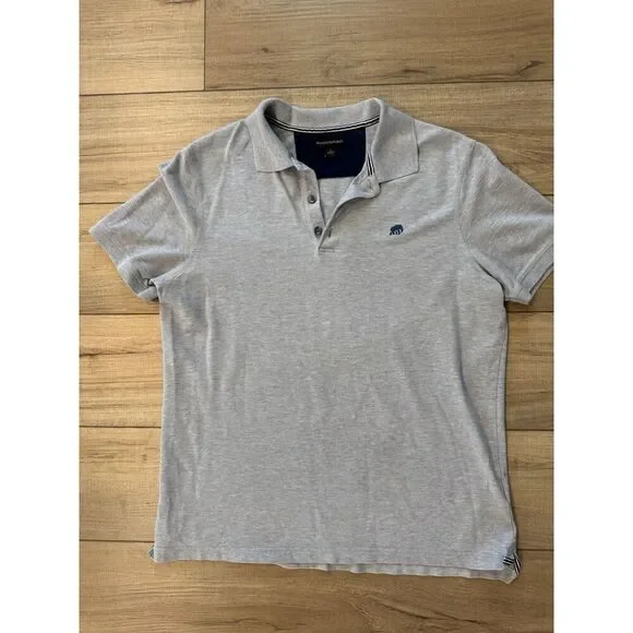 Banana Republic Men's Short Sleeve Polo Shirt Elephant Logo Indigo L‎ Large