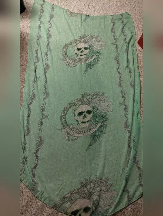 Skull Roadkill Gauze Sheer Panel Wall Hanging