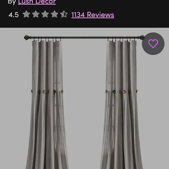 Gray Curtains with Button Detail