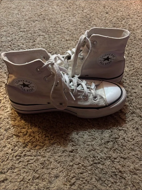 Converse White High Top Canvas Sneakers