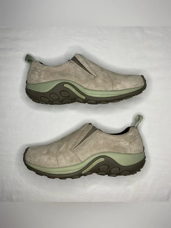 Merrell Jungle Moc Women’s US 8 Taupe Suede Comfort Slip-On Shoes NWOT