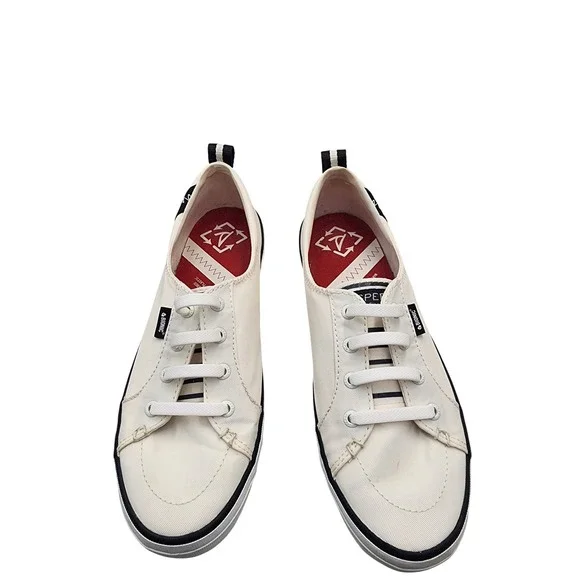 Sperry Crest Vibe Bionic Womens Cream Black Recycled Slip On Sneakers STS84567 7