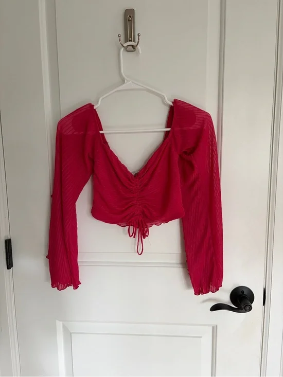 Zara hot pink top