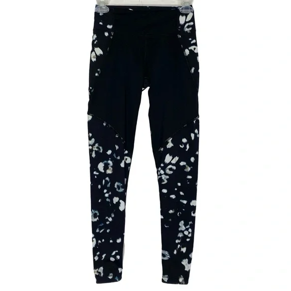 Varley Vista Tight Nightstalker Leggings Womens Size XS Black Leopard Print
