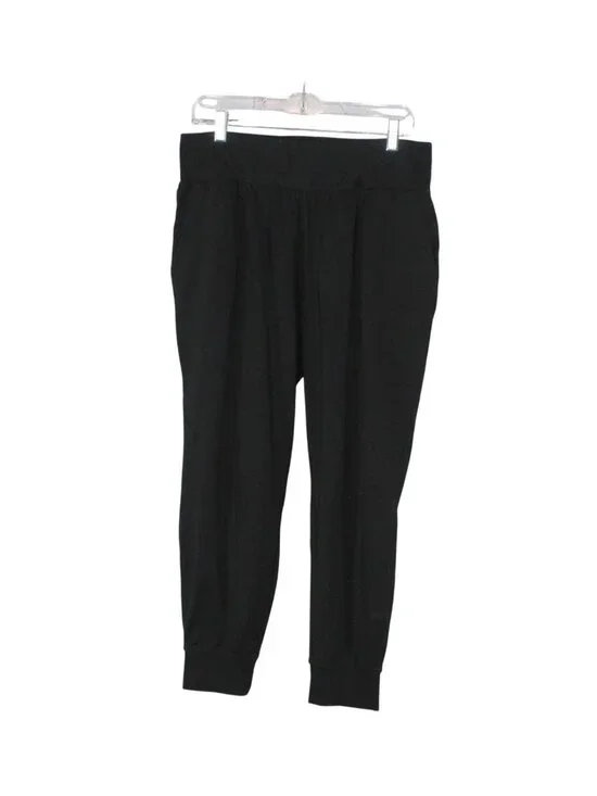 LL Bean Black Stretch Athletic Lounge Activewear Jogger Pants Size M Pet