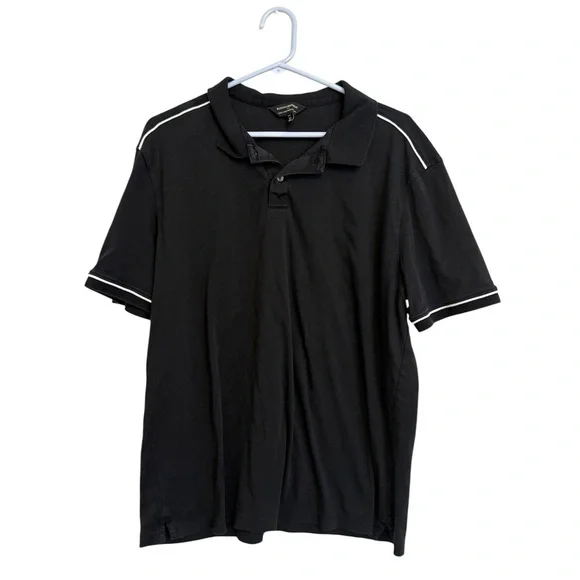 2/$30 Banana Republic - Men’s Black Polo w/ White Trim - Lux Touch Performance