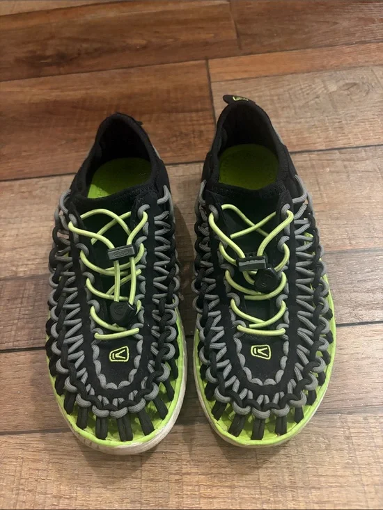 Keen Kids Black and Lime Green Rope-Sport Water Shoes