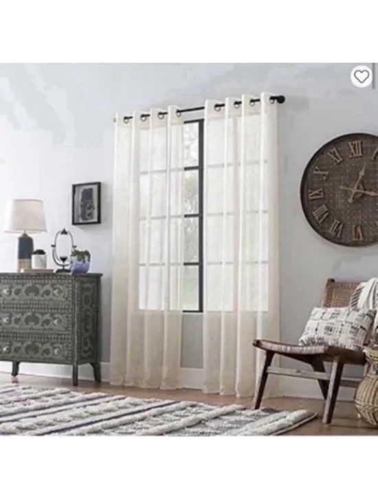 Set of 2 JC Penney Textured Sheer Grommet Top Single Curtain Panels