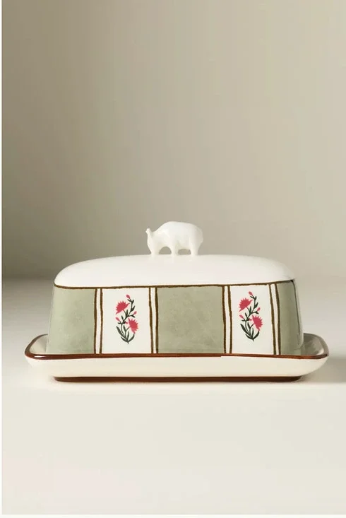 Anthropologie Millie Stoneware Cow Butter Dish