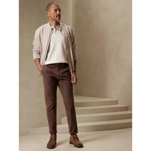 Banana Republic Lived-in Chino Pants Men's 28x32 Rich Earth Slim Tapered NWT $95