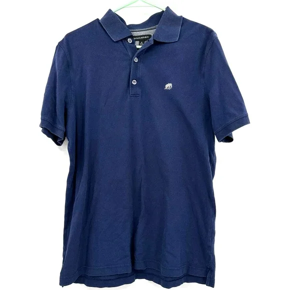 Banana Republic size Medium blue short sleeve polo shirt top cotton‎ blend