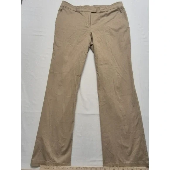 New York &‎ Company women's khaki flat front chino pants sz. 18 tall Cotton
