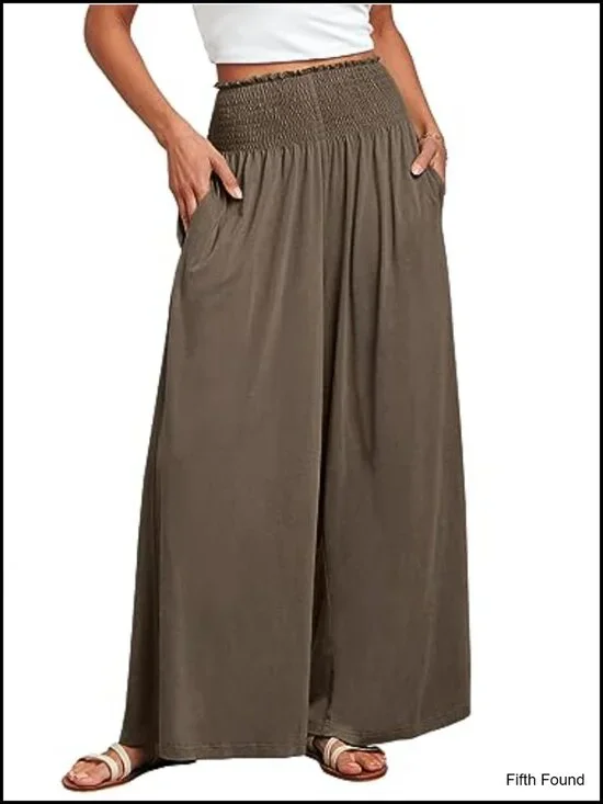 Wide Leg Palazzo Pants with Pockets High Waisted Lounge Pant Boho Summer