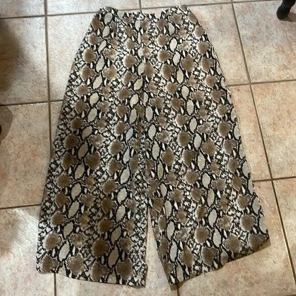 Sugar-Lips python print wide leg pants