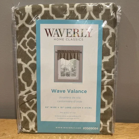 Waverly One Lovely Lattice Valance Cafe Brown 50