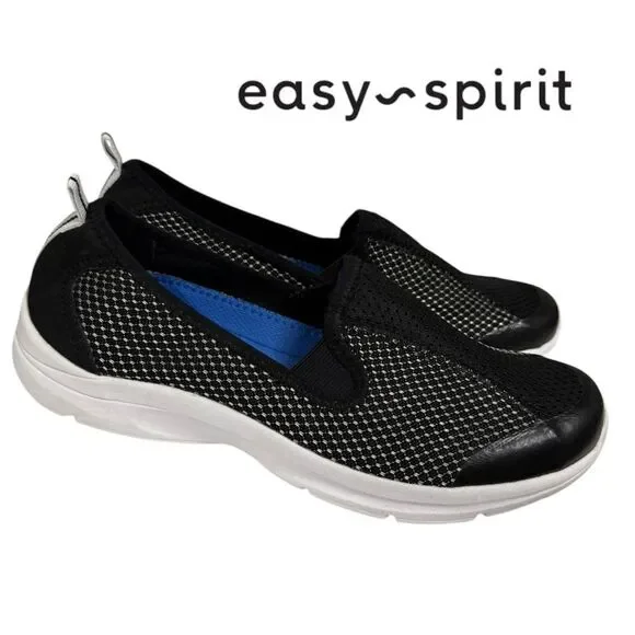 Easy Spirit e360 Quash Women's Black White Slip-on Sneakers 6