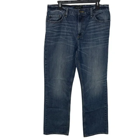 Banana Republic Mens‎ Straight Leg Jeans 36x34 Medium Wash Blue Denim