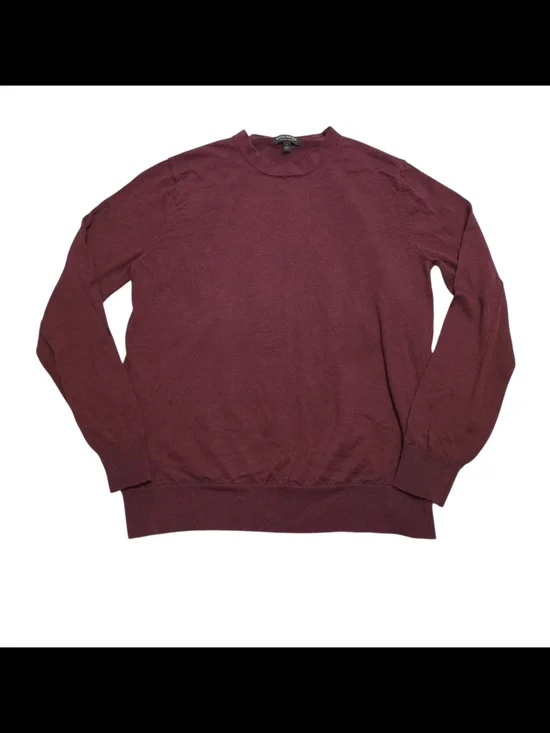 Banana Republic Merino Wool Men's Crewneck Sweater in Burgundy