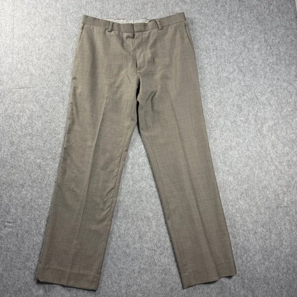 Banana Republic Dress Pants 38x33 Classic Fit Textured Wool Blend Brown Textured