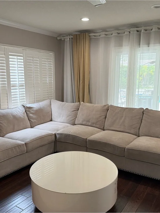Neutral Beige Sectional Sofa with Nailhead Trim - Home Accents