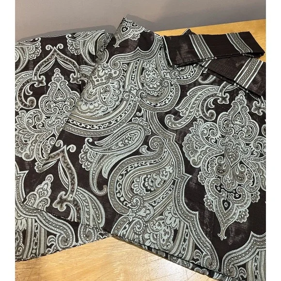 Croscill Federal Chocolate Royalton Curtain Panels Set‎ Of 2 Tiebacks
