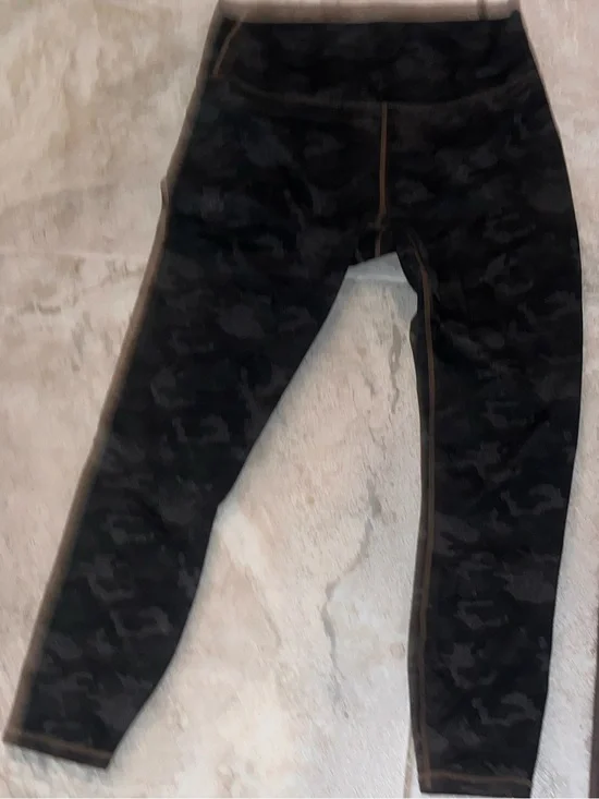 Women's Black Camo Leggings with High Waist by Fabletics POWERHOLD Med