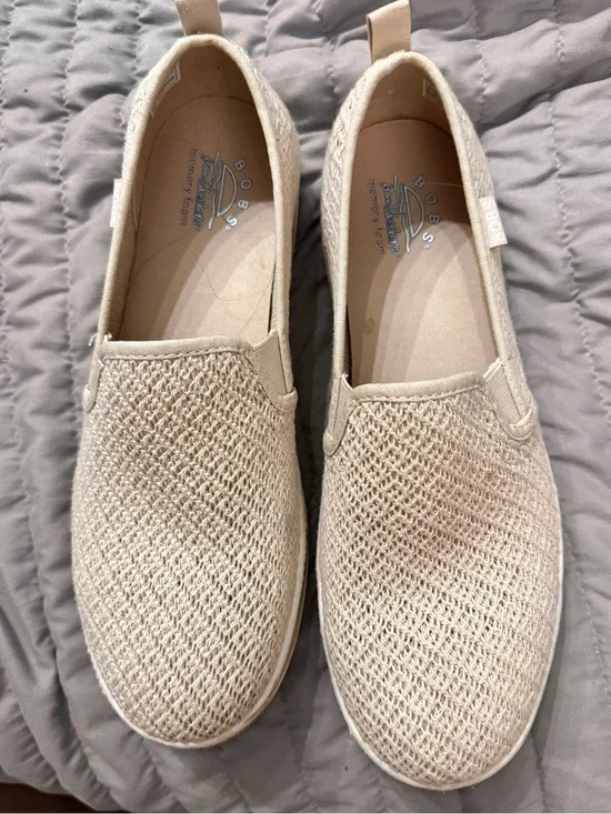 Skechers BOBS Memory Foam Slip-On Sneakers - Beige