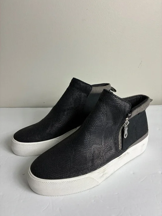 KEDS Womens Black Ankle Sneakers Side Zip Casual Athletic  NEW