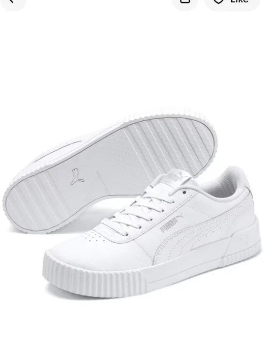NEW Puma Carina White Low-Top Platform Sneakers