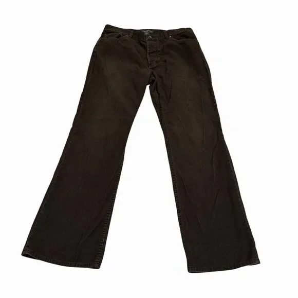 Banana Republic Pants Corduroy Mens Olive Green Straight 35/32 Button‎ Fly