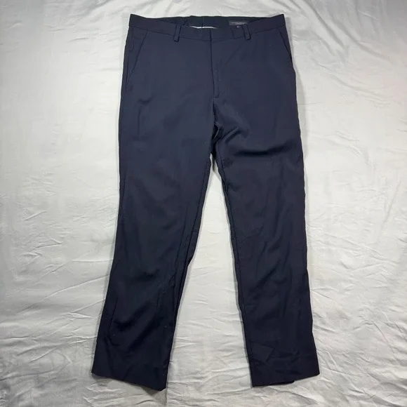 Banana Republic Tailored Slim Navy Suit Trouser Italian Cerruti Wool 34x28.5
