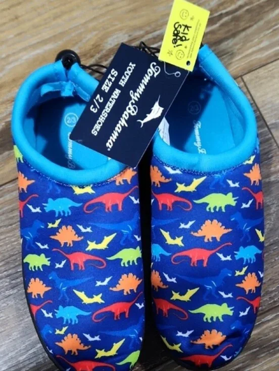 NWT Tommy Bahama Kids Youth Water Shoes Dinosaurs Blue Red Orange Yellow Green