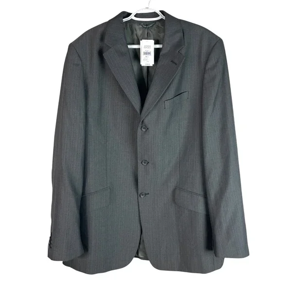NEW Banana Republic Wool/Polyester Blend Blazer Jacket Mens 46L Gray‎ 3 Button