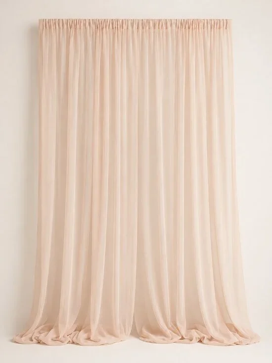Light Pink Crinkle Curtains 2 Panels Rod Pocket 50x98