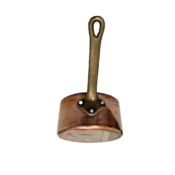 Minis Copper Brass‎ & Stainless Steel Mini Sauce Pan,  0.11-Qt 5