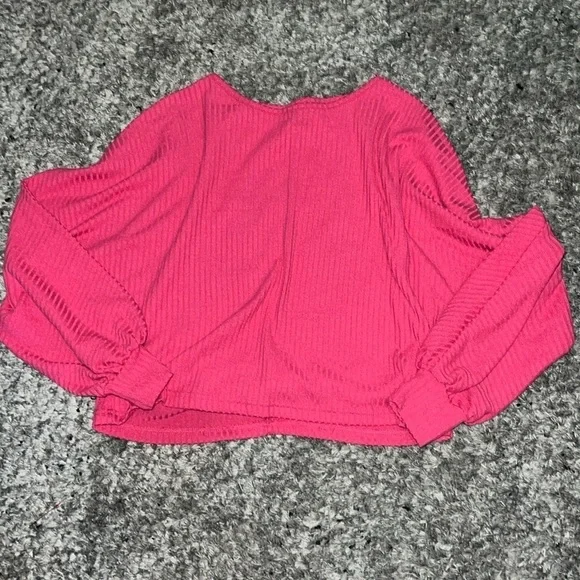 Zara Pink Ribbed Blouse