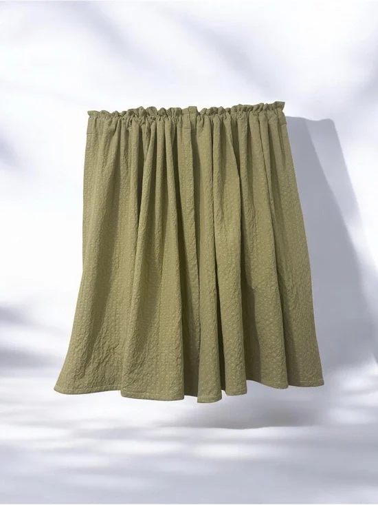 Olive Green Textured Rod Pocket Curtain Panels pack of two handmade new