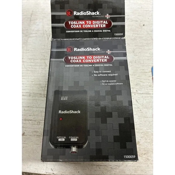 Genuine Radioshack (1142011) Easy To Connect Toslink To Digital Coax Converter
