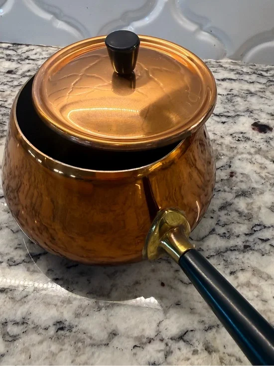 Vintage Spring Culinox Swiss Copper Fondue Pot with Lid – MCM Cookware