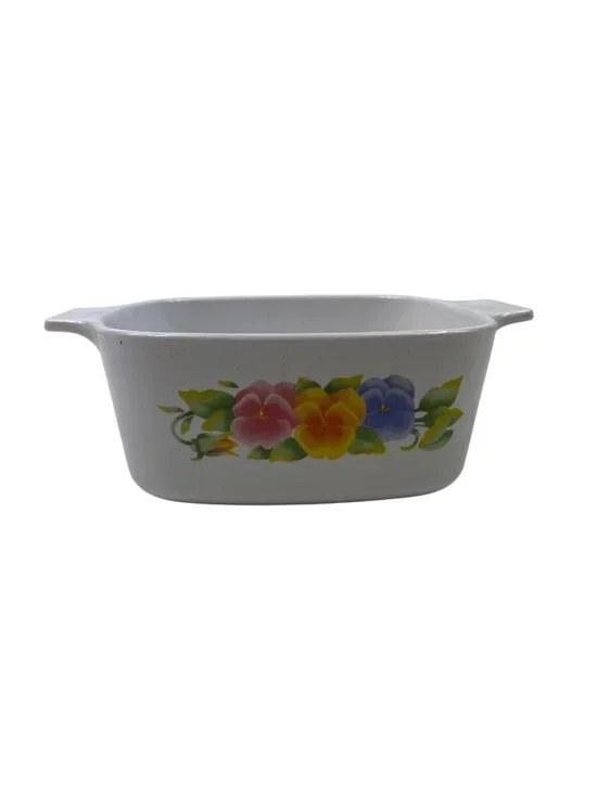 Corning Ware Casserole Dish Summer Blush Pansy Flowers A-1.5L No Lid
