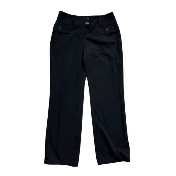 Womens Cato Solid Black Bootcut Sleek Dress Pants - Sz 6