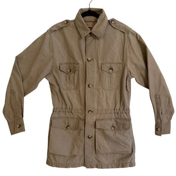 Banana Republic Safari Italian Canvas Bush Jacket Mens Small 80s Vintage Cotton